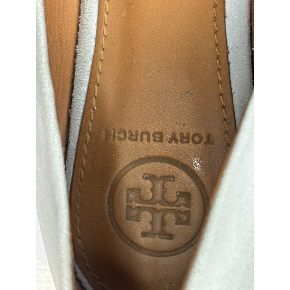 Tory Burch blue  Suede kid Chelsea Ballet Flats, sz 6B, Pre-owned, no box or bag - Picture 15 of 15